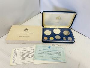 未使用 FIRST NATIONAL COINAGE OF BARBADOS PROOF SET 1973年 プルーフ貨幣セット