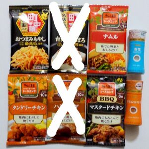 【エスビー食品　調味料シーズニング3種/町中華1種/ 岩塩・ガラムマサラ瓶2本】計6種類 