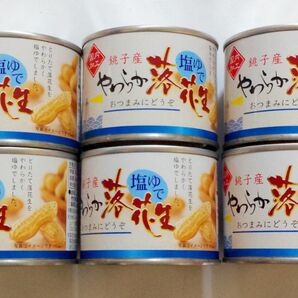 おつまみに！　やわらか　塩ゆで落花生　千葉県銚子産　100ｇ×6缶