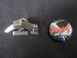 ★レインボー（バッチ、2点セット、横幅は約3.5cmと2.2cmです） Rainbow、リッチー・ブラックモア