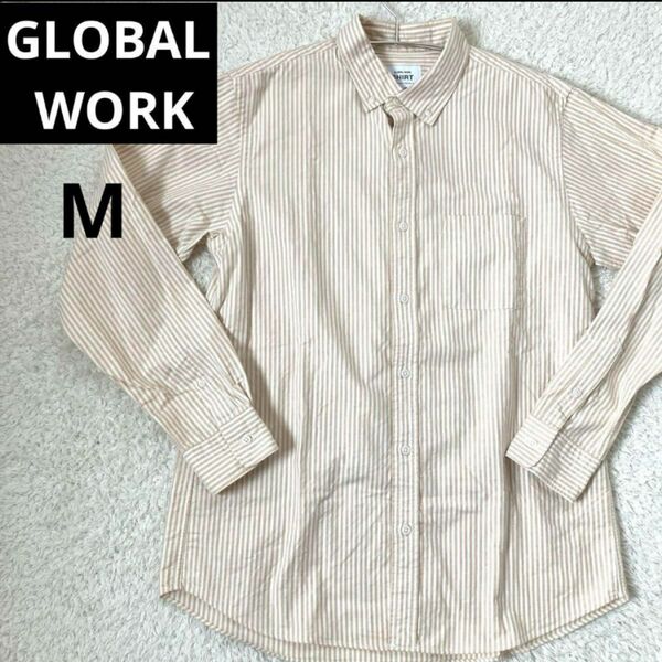 グローバルワーク GLOBALWORK ストライプ シャツ(M 長袖