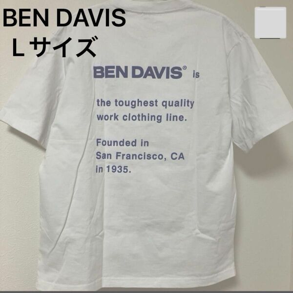 BEN DAVIS バックプリント　Tシャツ　半袖　ホワイト　L ロゴ プリント