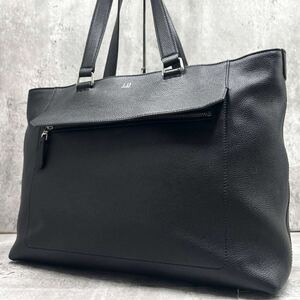 [ current model / ultimate beautiful goods ]dunhill Dunhill bell gray vu tote bag business hand briefcase shoulder .. men's leather A4 storage black 