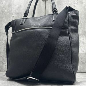 [ top class / ultimate beautiful goods ] Sera Piaa nSERAPIAN tote bag shoulder hand 2way men's business leather A4 storage shoulder .. diagonal .. black 