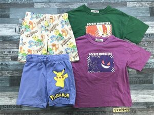 ポケモン H&M・公式ブランドなど キッズ プリント ハーフパンツ2点・半袖Tシャツ2点 4点セット まとめ売り 上130・下120