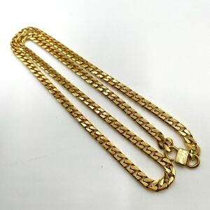  beautiful goods CELINE Celine necklace Macadam flat single 8 surface chain Gold color 