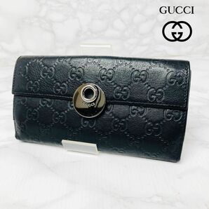 084 GUCCI グッチ シマ エクリプス 長財布 二つ折り財布 財布 ブラック 黒 男女兼用