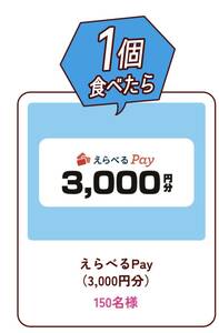 レシート懸賞応募★えらべるPay3,000円分が当たる★送料63円・WEB応募