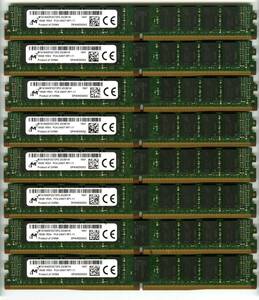 【RDIMM】DDR4-2400、ECC Registered、16GBの8枚セットで128GB、中古 　micron vlp reg サーバー用　Z440で動作確認済み　1647-8