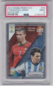 PSA9! CRISTIANO RONALDO (PORTUGAL) & LIONEL MESSI (ARGENTINA) 2014 PANINI PRIZM WORLD CUP MATCHUPS