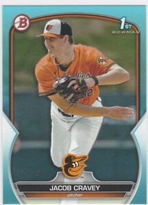 JACOB CRAVEY (ORIOLES) 2023 BOWMAN DRAFT BASEBALL PROSPECTS SKY BLUE PARALLEL (#/499) 1ST BOWMAN!