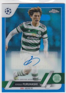 古橋享悟 KYOGO FURUHASHI (CELTIC) 2022-23 TOPPS CHROME UEFA CLUB COMPETITIONS AUTO BLUE REFRACTOR (#/150)