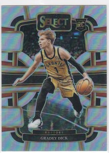 GRADEY DICK (RAPTORS) RC! 2023-24 PANINI SELECT BASKETBALL CONCOURSE SILVER PRIZM ROOKIE CARD