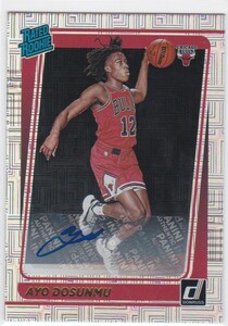 AYO DOSUNMU (BULLS) RC! 2021-22 PANINI DONRUSS BASKETBALL RATED ROOKIE AUTO AUTOGRAPH