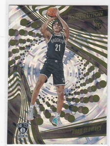 NOAH CLOWNEY (NETS) RC! 2023-24 PANINI REVOLUTION FRACTAL PARALLEL ROOKIE CARD