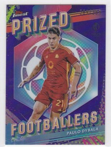 PAULO DYBALA (AS ROMA) 2023-24 TOPPS FINEST UEFA CLUB COMPETITIONS PRIZED FOOTBALLERS PURPLE REFRACTOR (#/299)