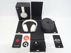 【体臭有】HE-575◆ワイヤレスBluetoothヘッドホン Beats Solo Pro アイボリー MRJ72PA/A 中古品