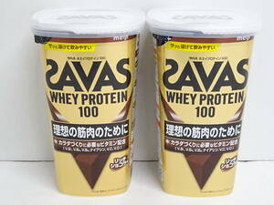 [ unopened ]HE-593* Meiji SAVAS/ The bus whey protein 100 280g 2 piece set Ricci chocolate taste unopened goods 