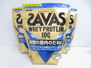 [ unopened ]HE-646* Meiji The bus /ZAVAS whey protein 100 980g vanilla taste 3 sack set unopened goods 