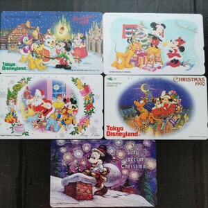  Mickey Disney Christmas telephone card telephone card 50 frequency unused 5 sheets 