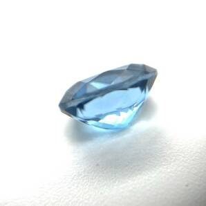 天然ブルートパーズ ルース 2.503ct ソーティング付き 約7.1×9.2×5.2mm 裸石 外し石 大粒 宝石 ジュエリー jewelry blue topaz の画像3