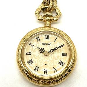  operation goods SEIKO Seiko pendant watch 11-4740R Gold hand winding machine pocket watch necklace 