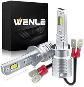 WENLE(ウエンレ) 新型 超小型サイズ 爆光 H1 ledヘッドライト ファンレス LEDバルブ 車検対応 高輝度 13000