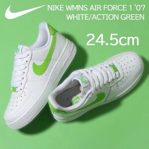 [ бесплатная доставка ][ новый товар ]24.5.NIKE WMNS AIR FORCE 1 '07 Nike wi мужской военно-воздушные силы 1 белый / action зеленый 