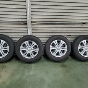 DUNLOP ENASAVE ダンロップ エナセーブ EC204 185/70R14 2021年製 ノート E12 純正ホイールキャップ スチールホイール 中古セットの画像1