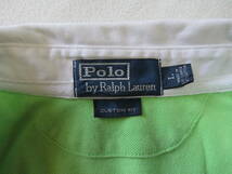 ポロ ラルフローレン　ラガーシャツ　ポロシャツ　ライムグリーン　ボーダー　半袖　custom fit　Polo Ralph Lauren　L_画像5