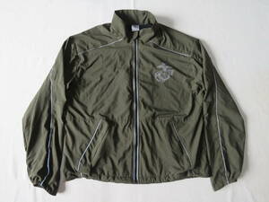 米軍　実物　USMC　トレーニング　ジャケット　フルジップ　ナイロン　ランニング　スポーツ　MARINE JACKET　USA製　ショート　M-S