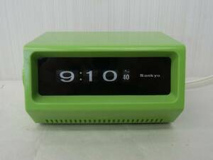 ザックス 時計 DT-400 置時計 グリーン パタパタ時計 昭和レトロ アンティーク ジャンク