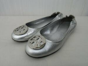 TORY BURCH Tory Burch 24cm Flat .... pumps ballet shoes silver ⑨