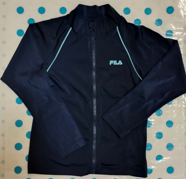 ★FILA ラッシュガード 長袖 ネイビー キッズ130 スクール プール