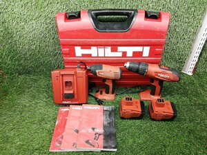 中古 HILTI ヒルティ 14.4V ドリルドライバー + インパクトドライバー バッテリー2個 + 充電器 SFH144-A SID144-A