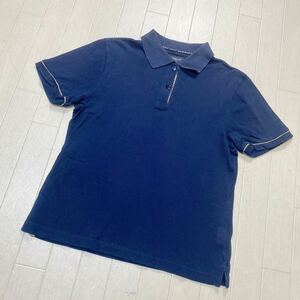 3930* BURBERRY GOLF bar bar Golf tops polo-shirt with short sleeves cut and sewn lady's M navy 