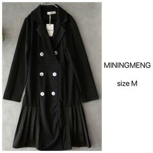 【新品未使用】MININGMENG 黒ダブルボタンワンピース 夏以外