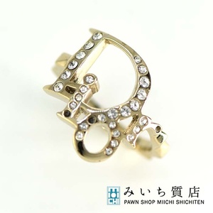  ломбард 1 иен аукцион Dior Dior Logo стразы кольцо 10.5 номер кольцо камень взяв бренд H5371... ломбард 