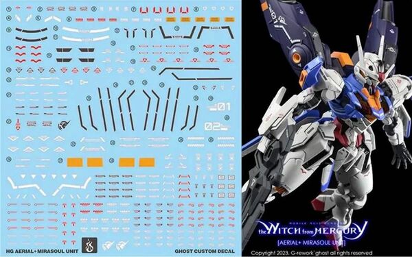 HG 1/144 エアリアル + フライトユニット用水転写式デカール　他社製　ガンダム　ガンプラ　プラモデル 