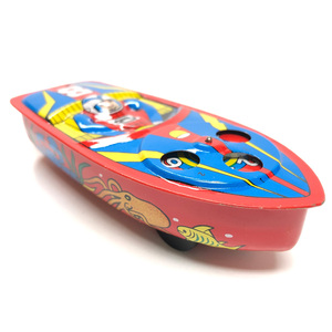 S*Racing Boat Rotation number RED retro tin plate racing boat rotation number red *BCTT078-1
