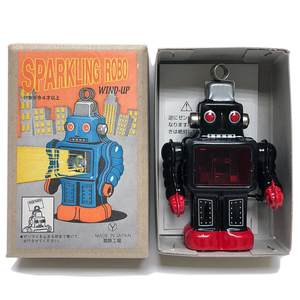 S★箱入り ゼンマイ　スパークリング ロボット　Wind-Up Sparkling action SPARKLING ROBO BLACK ★PSTT015-8