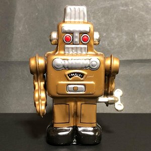 ★化粧箱入り ゼンマイ　スモーキング ロボット　Wind-Up Smoking ROBOT GOLD Tin Toy BCTT185-1★
