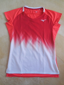 ^USED^ Mizuno ^ badminton uniform ^ red × white V size lady's M^