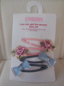 V new goods V Gymboree V for children hairpin V pink. rose V light blue. ribbon V4 pcs set V