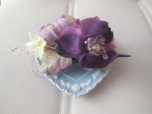 ! summarize .. decoration! purple! purple. . flower. pin stop! clip! lavender! ornamental hairpin! hair clip!