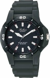 ブラック シチズン Q&Q 腕時計 アナログ 防水 ウレタンベルト Q596-851 メンズ ブラック
