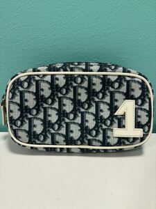 Christian Dior Christian Dior Toro ta- number pouch canvas navy make-up pouch case 