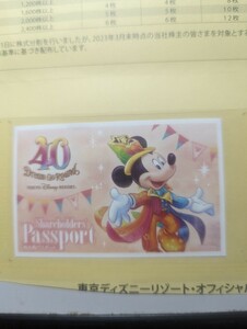 ディズニーリゾート１ｄａｙパスポート／株主優待券（１枚）２０２４年６月３０日期限　