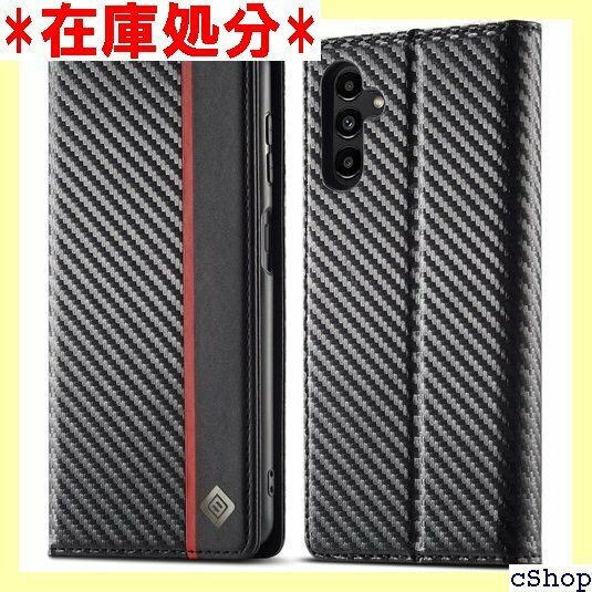 ZTOFERA Samsung Galaxy S24 耐久性 便利 炭素繊維テクスチャ スマホケース 赤い縦線 1502