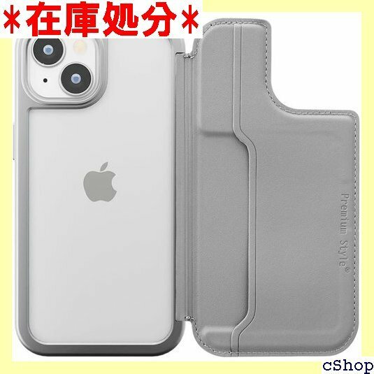 カラー：グレー iPhone15 バックフリップ ケー 6.1inch 2眼 スマホケース pg-ma00693 529